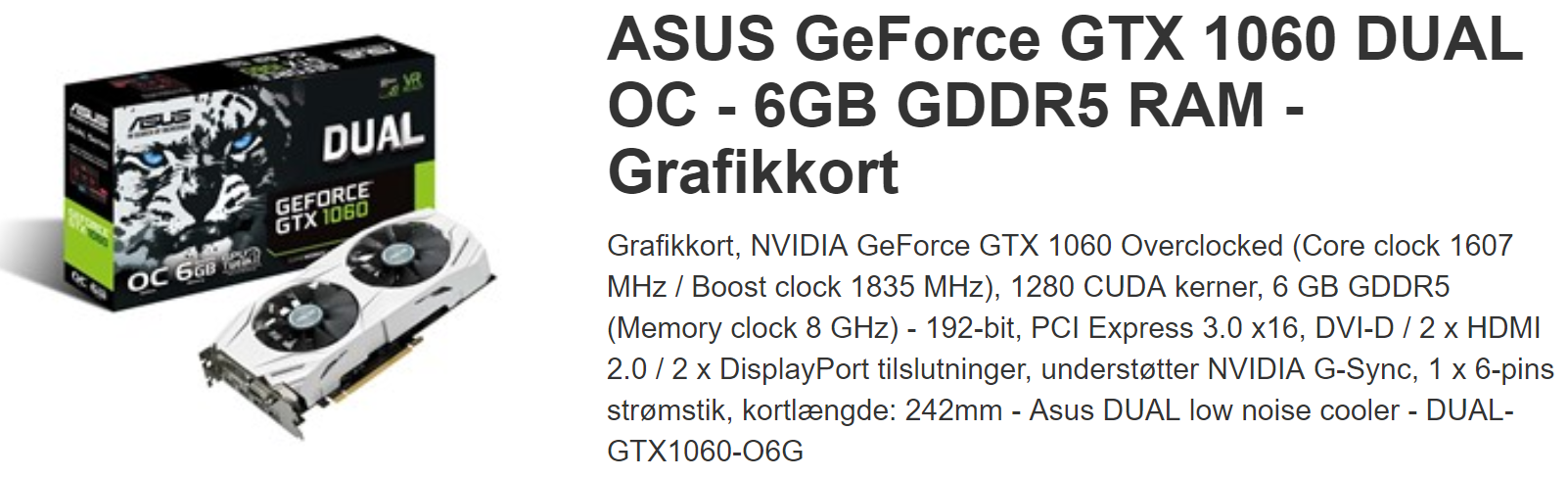 Grafikkort fra købshjemmeside