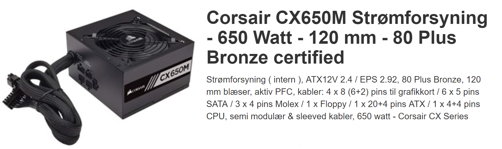 Strømforsyning fra købshjemmeside