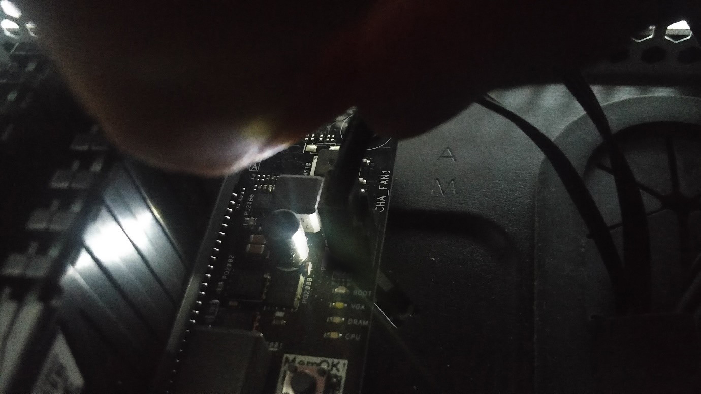 Kabinet blæser i motherboard